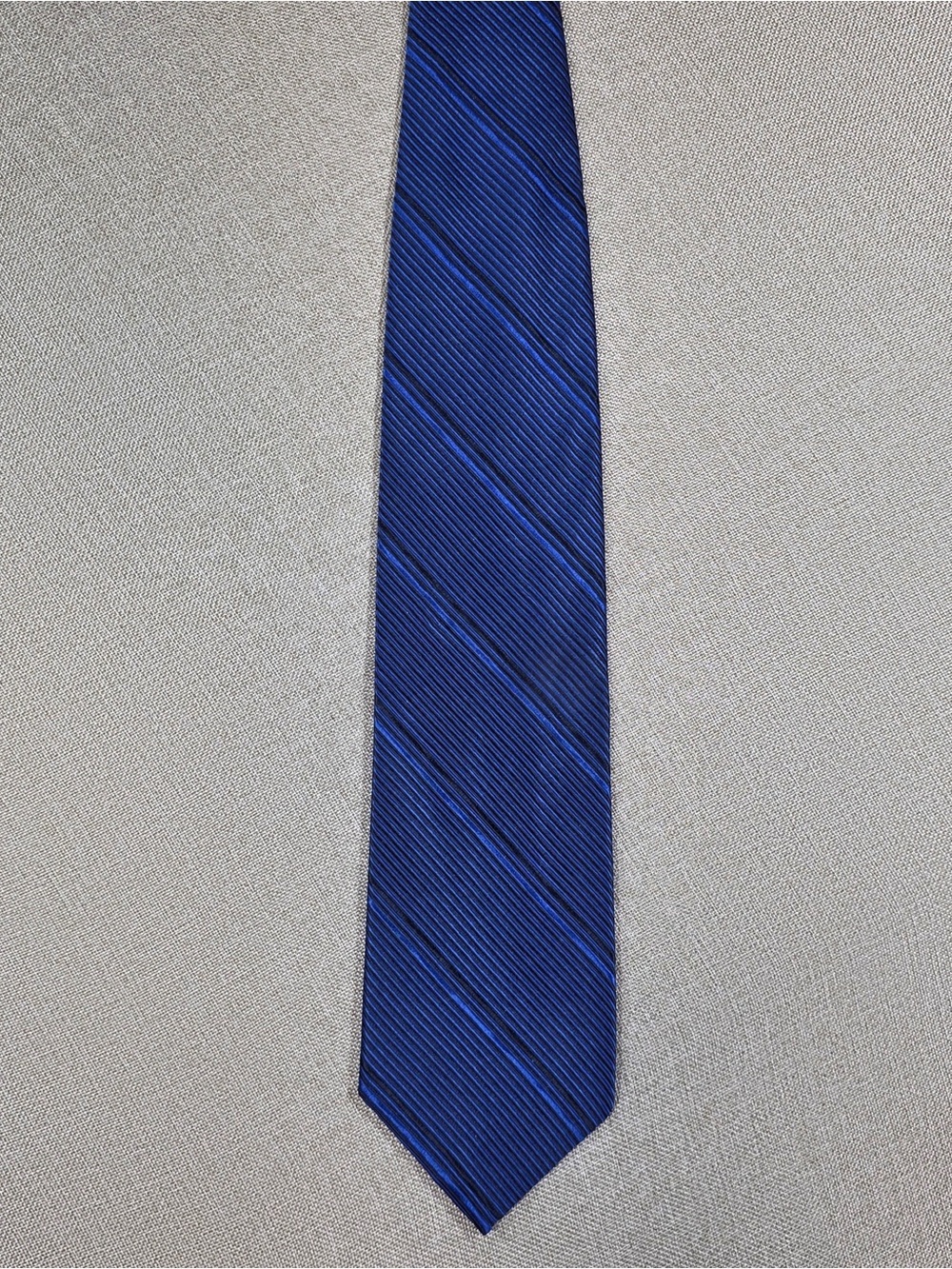 XMI Royal Blue English Silk Tie Hand Made USA Textured Wide Tie - Picture 3 of 7